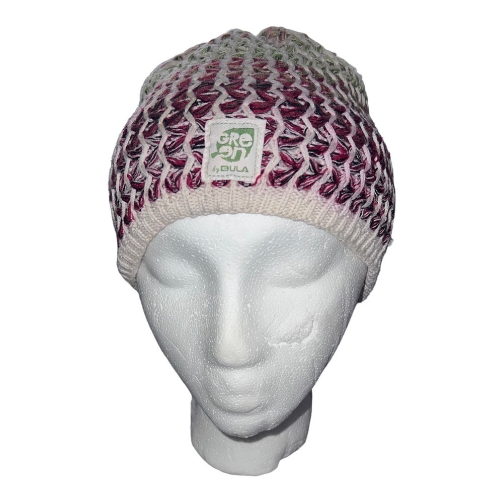BULA Green Multicolor Wool Blend Knit Beanie Hat